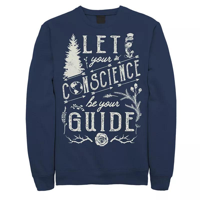 Disneys Pinocchio Let Your Conscience Be Your Guide Mens Sweatshirt Blue Product Image