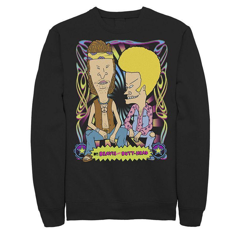 Mens Beavis And Butt-Head 70s Style Poster Logo Sweatshirt Product Image