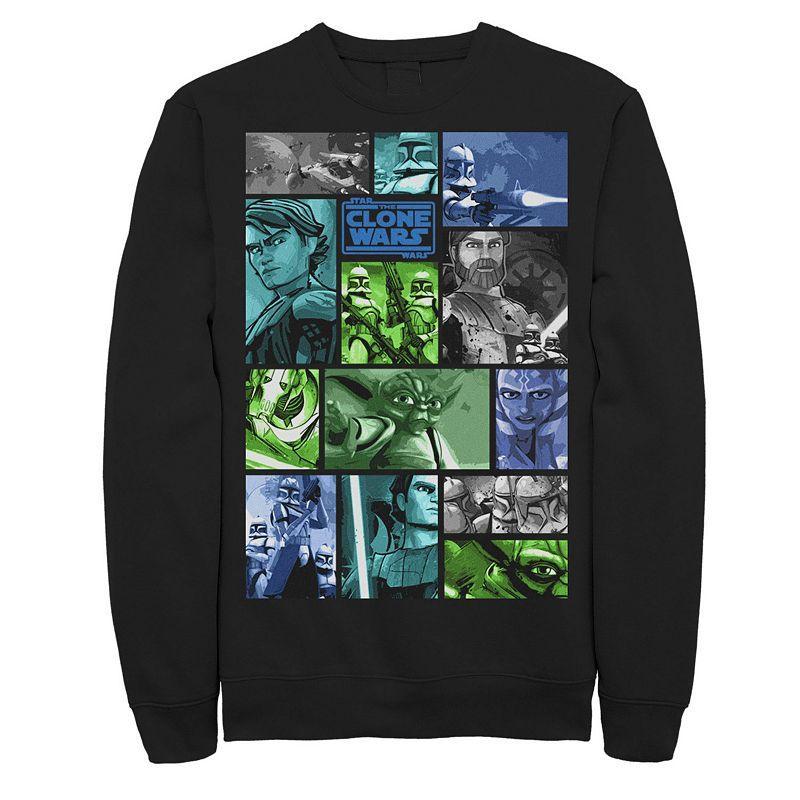 Mens Star Wars: Clone Wars Group Shot Panels Sweatshirt Black Product Image