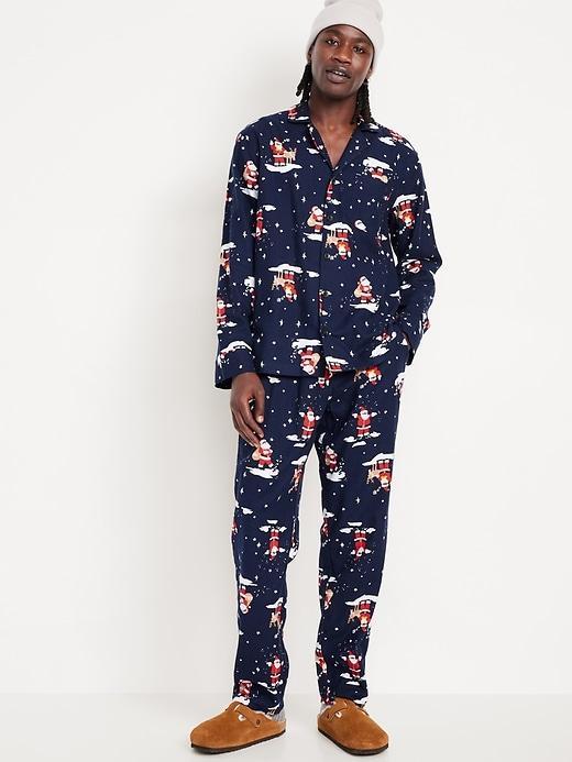 Printed Flannel Pajama Set Product Image