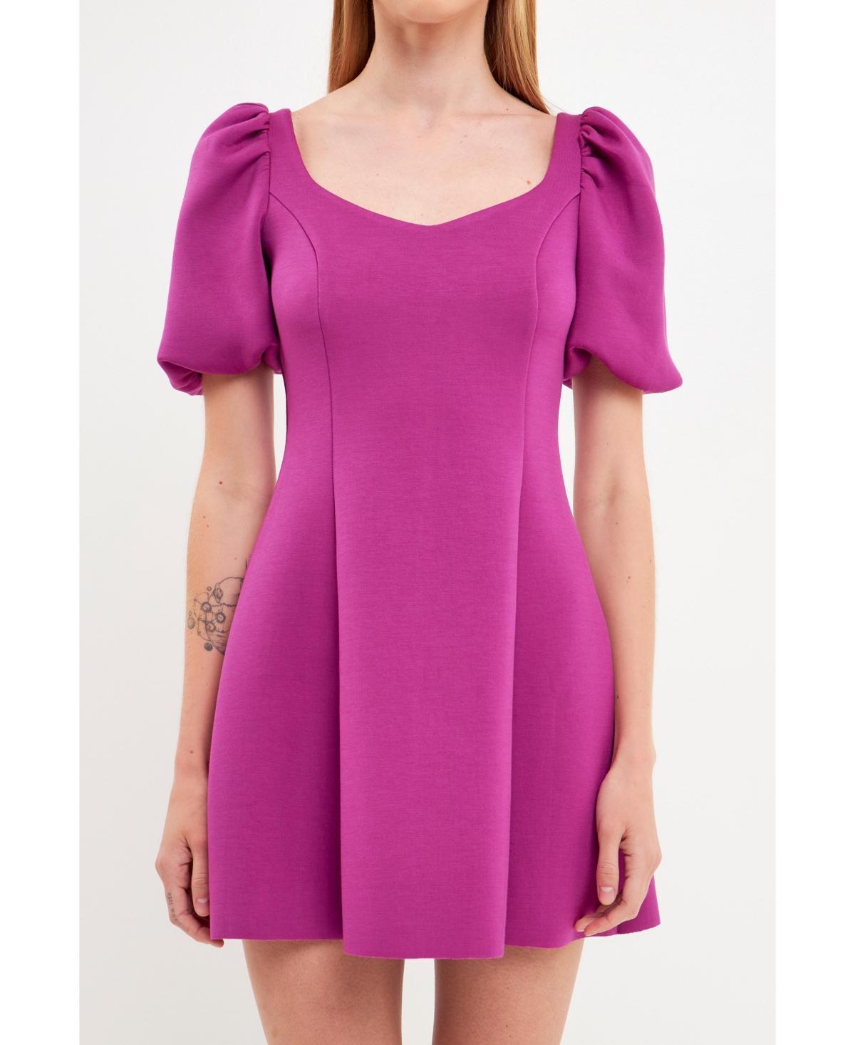 English Factory Womens Puff Sleeve Mini Dress Product Image