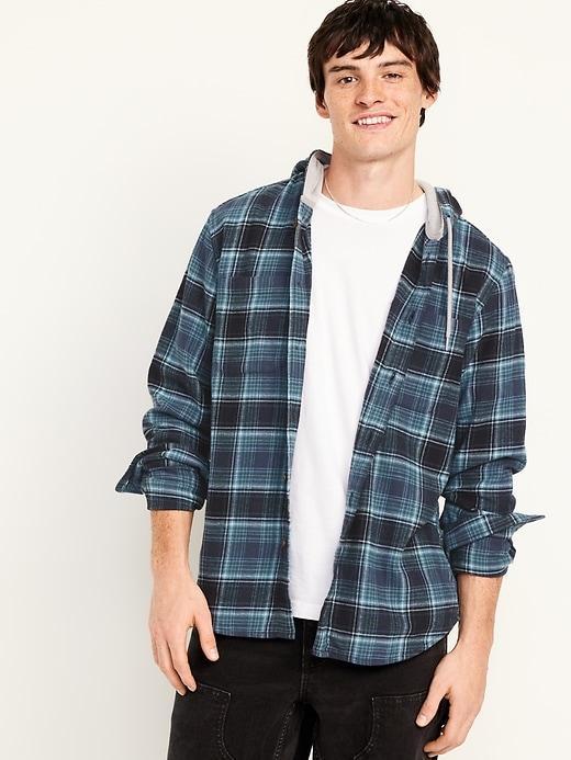 Hooded Flannel Shirt Product Image