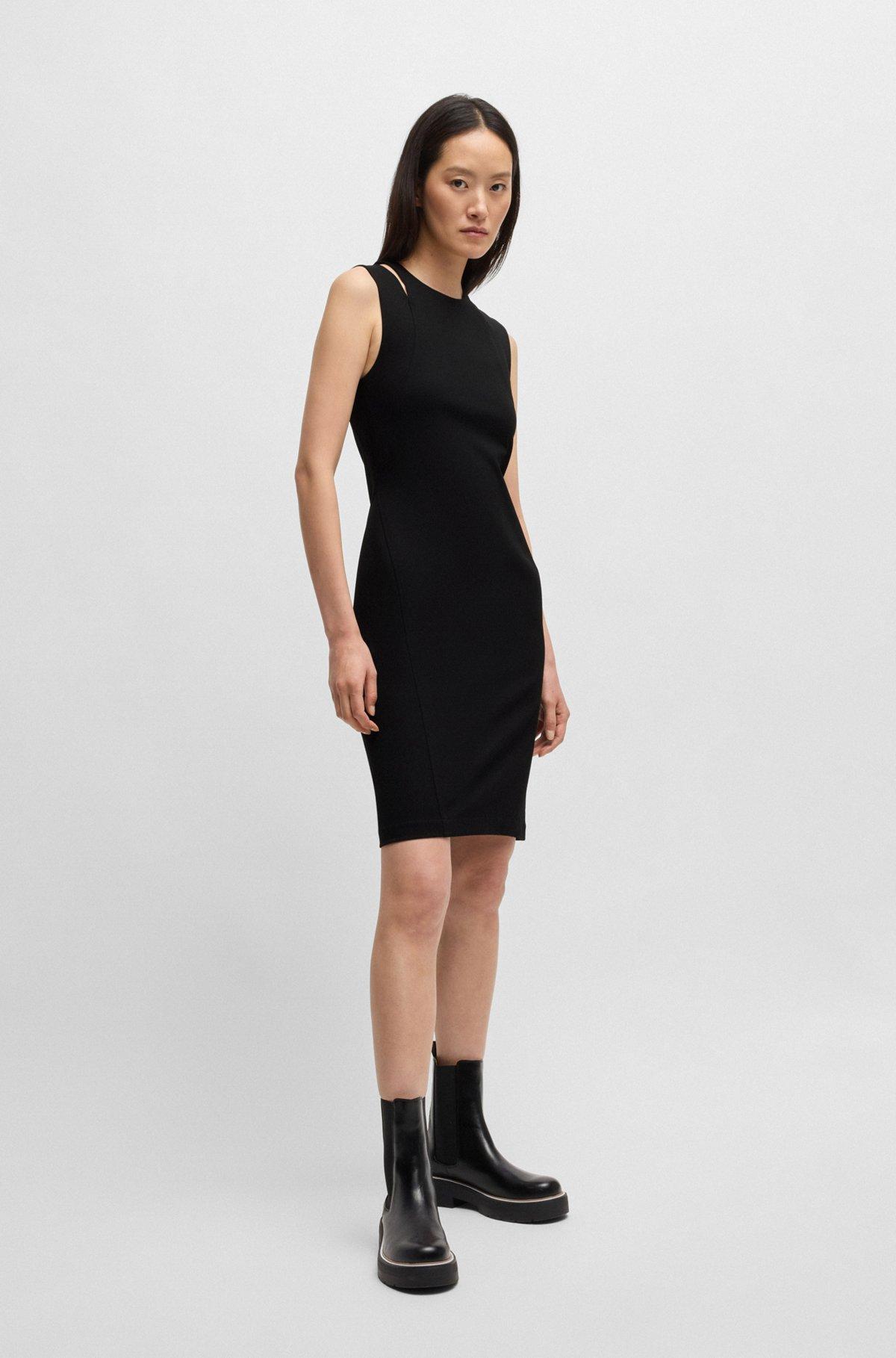 Stretch-fabric dress with cut-out details Product Image