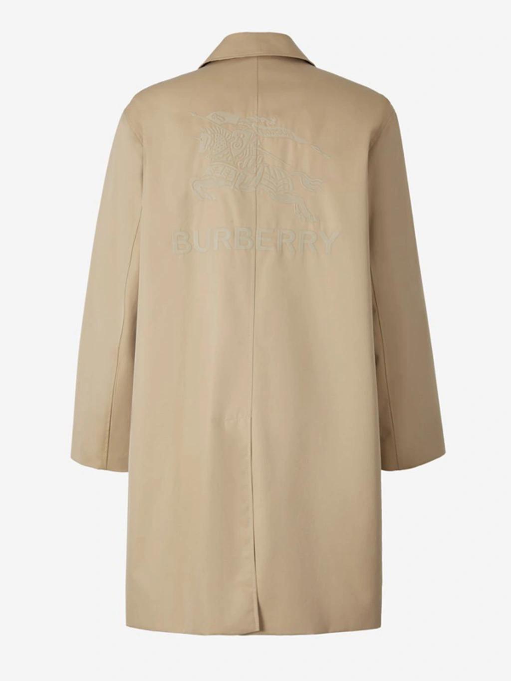 BURBERRY Cotton Gabardine Coat In Classic Collar Product Image