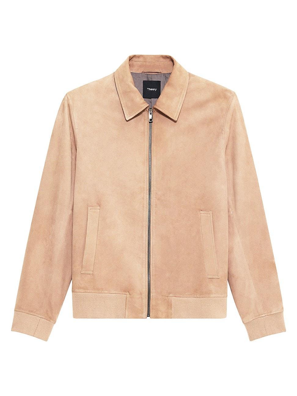 Theory Wyatt Reece Leather Bomber Jacket Product Image