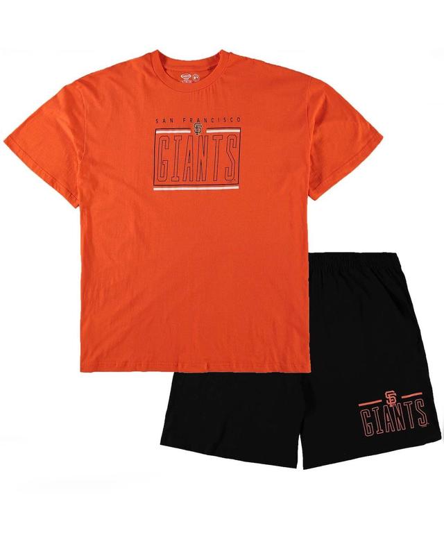 Mens Concepts Sport Orange/Black San Francisco Giants Big & Tall T-Shirt & Shorts Sleep Set Product Image