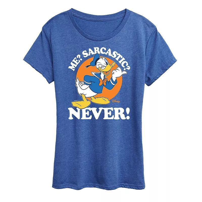 Disneys Donald Duck Womens Me Sarcastic Never Graphic Tee Product Image