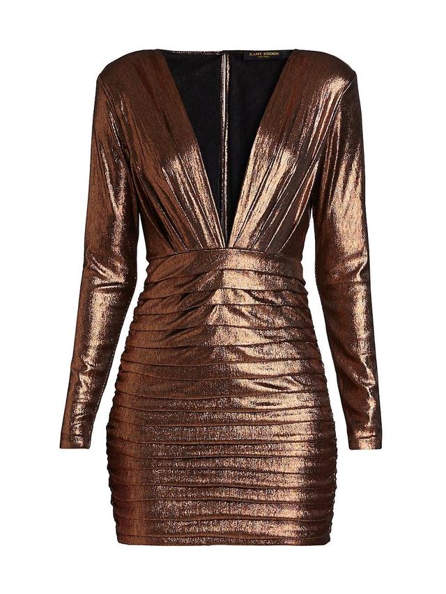 Womens Willow Metallic Plunge Minidress Product Image