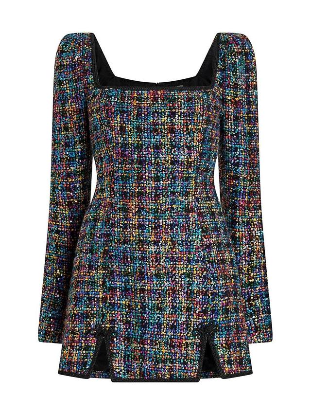 Womens Jenna Sequin Tweed Minidress Product Image