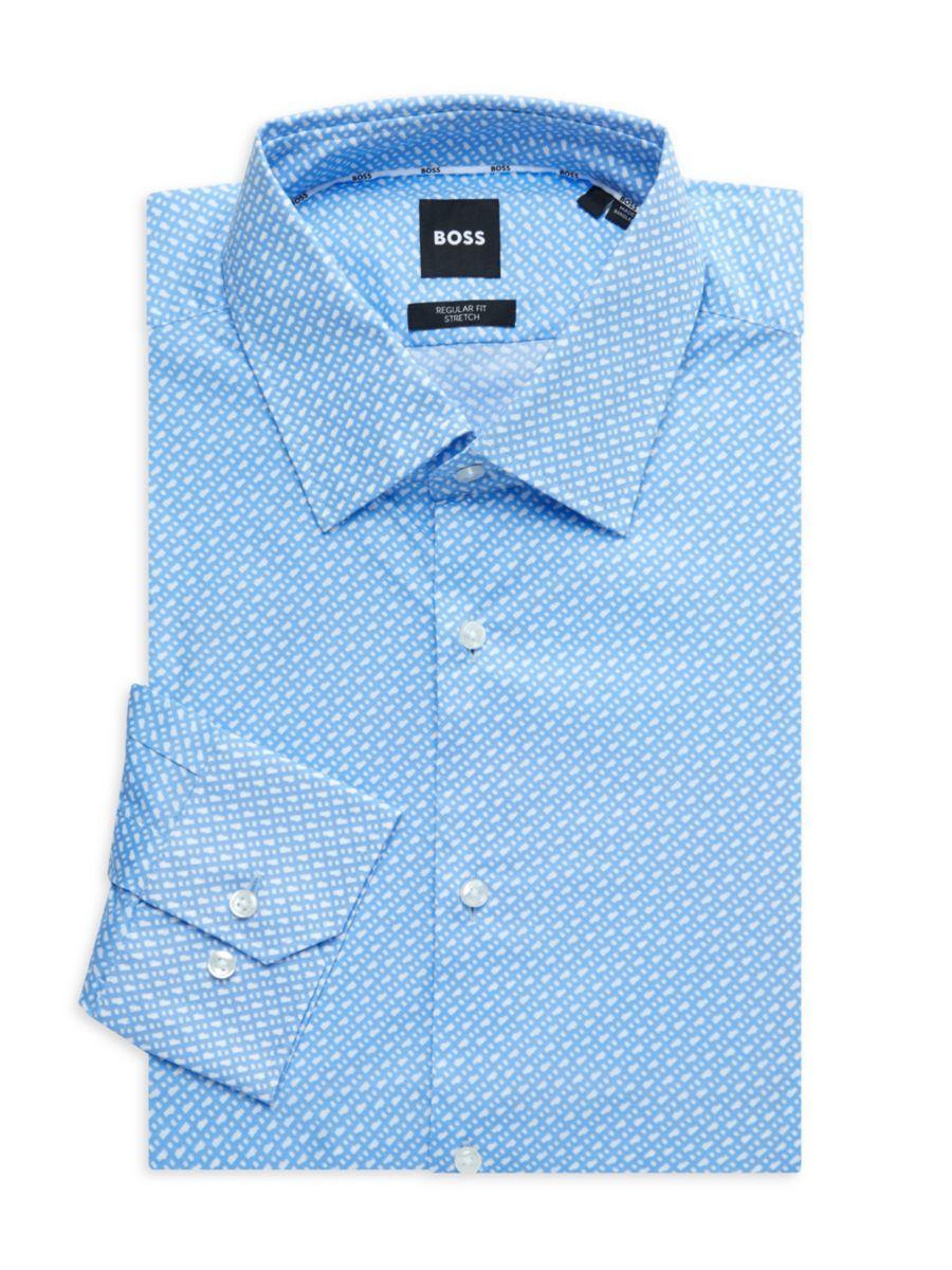 Men's Joe Kent Print Dress Shirt In Blue Product Image