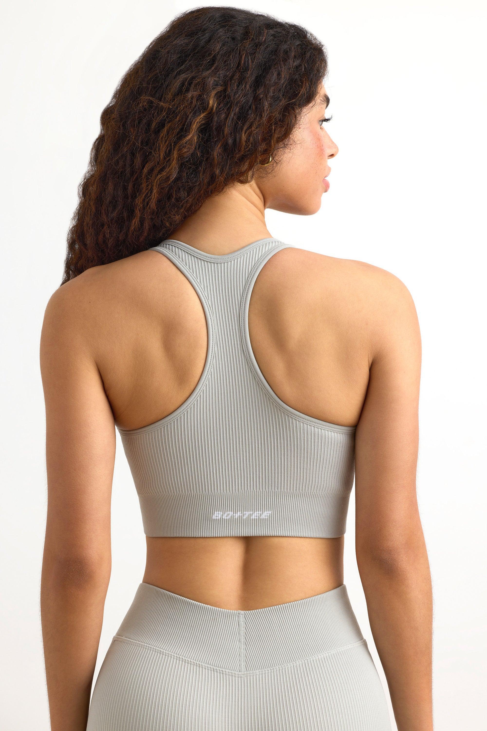 FlexiRib Racerback Sports Bra in Grey Female Product Image