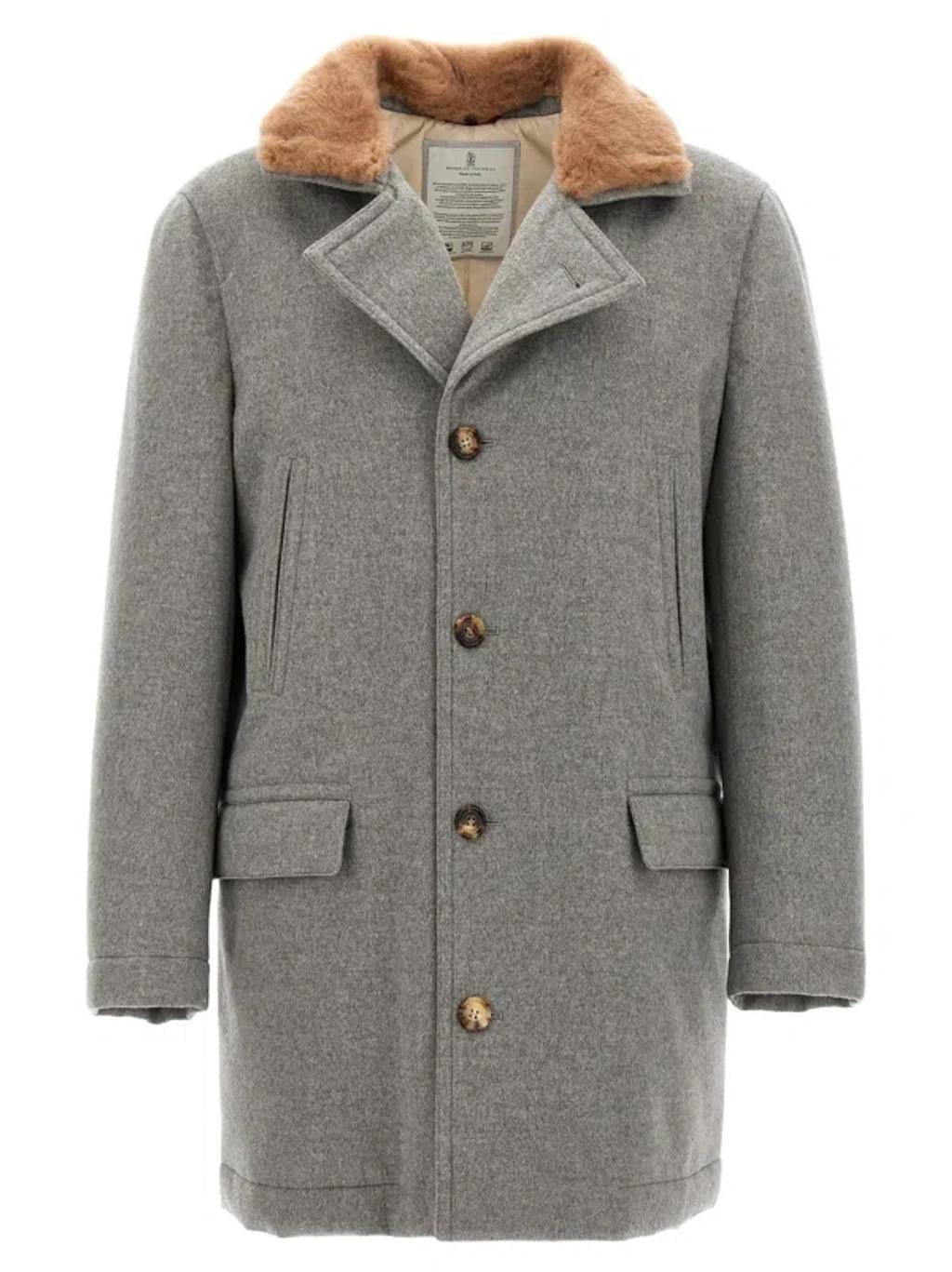 BRUNELLO CUCINELLI Cashmere Jacket In Grey Product Image