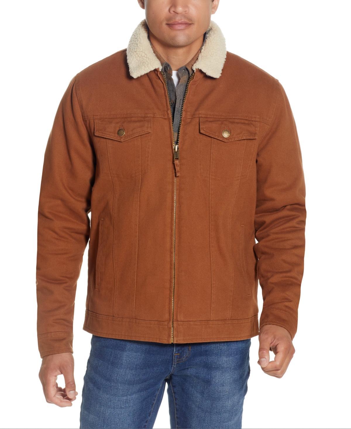 Weatherproof Vintage Mens Sherpa Lined Canvas Twill Trucker Jacket Product Image