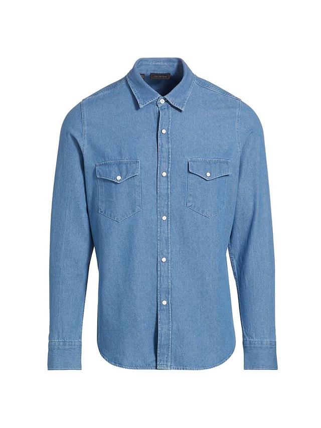 Mens COLLECTION Denim Button-Front Shirt Product Image