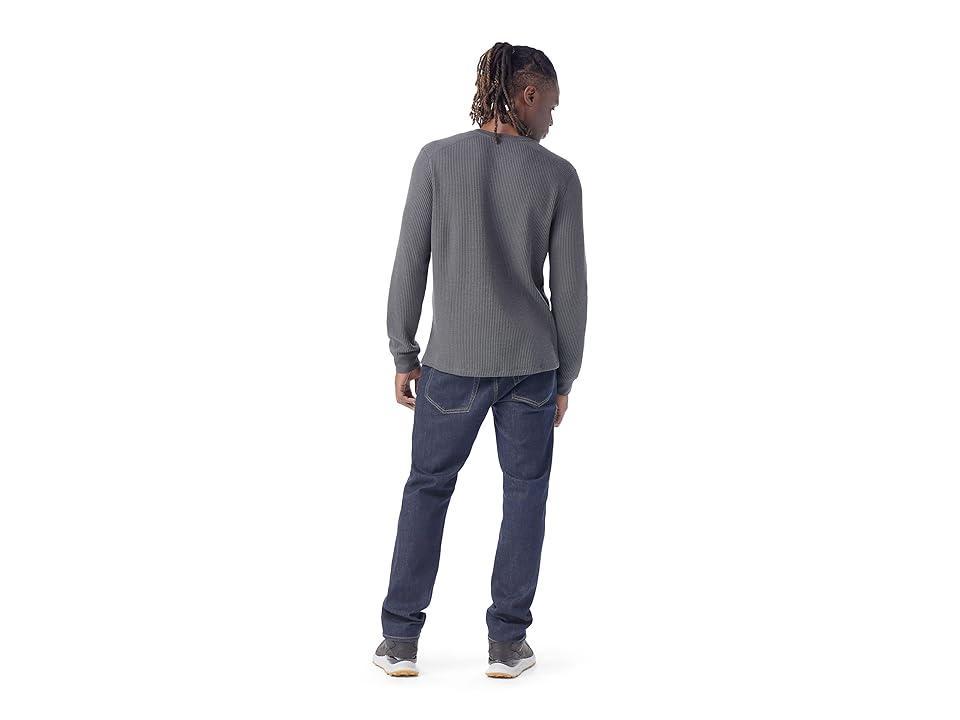 Smartwool Waffle Long Sleeve Henley (Charcoal) Men's Jacket Product Image