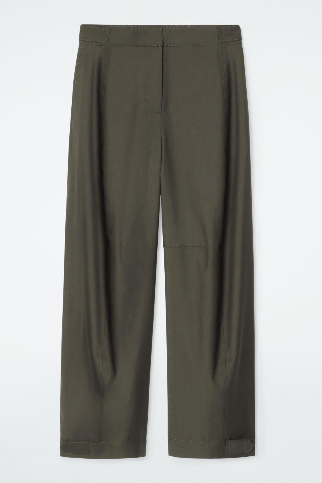 WOOL BARREL-LEG UTILITY TROUSERS Product Image