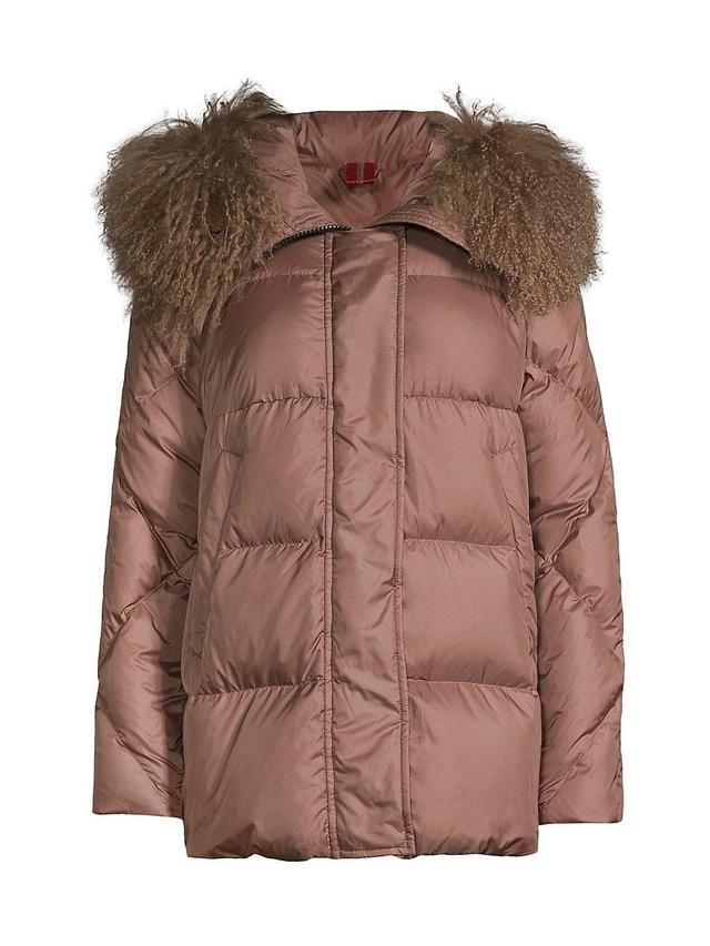 Womens Aspen MQE Shearling-Trimmed Puffer Jacket Product Image