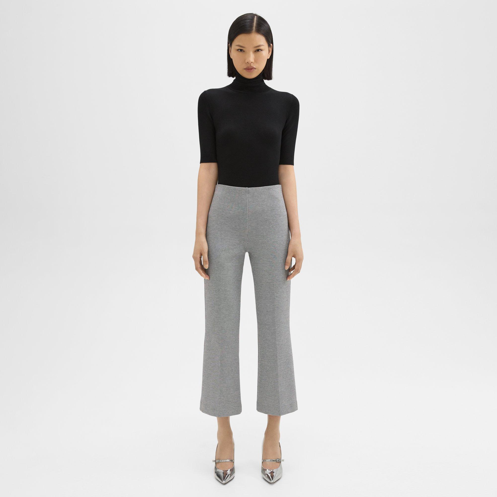 Houndstooth Jersey Cropped Kick Pant | Theory Product Image