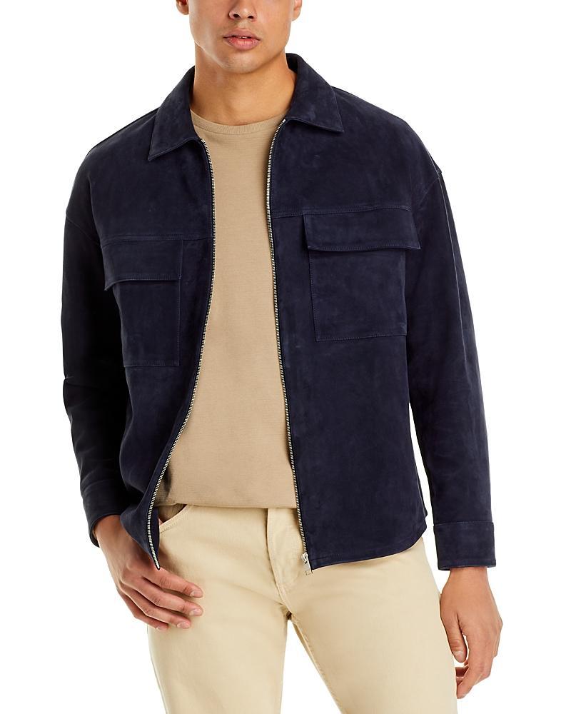 Mens Suede Zip Shirt Product Image