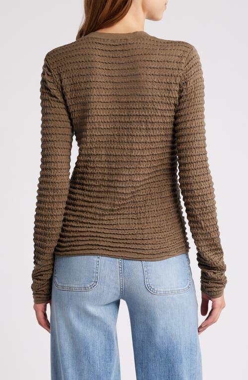 FRAME Smocked Crewneck Top In Sage Product Image