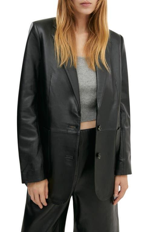 MANGO Pieced Leather Jacket Product Image