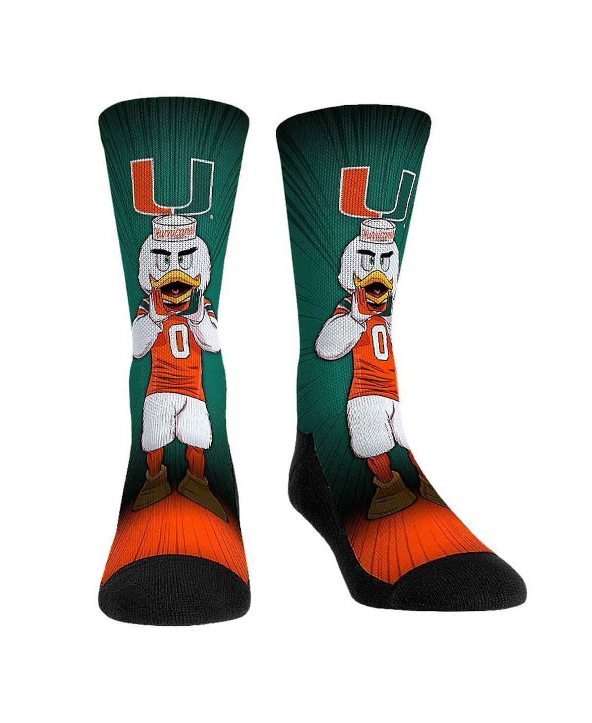 Rock Em Socks Miami Hurricanes Mascot Pump Up Crew Socks, Mens Product Image