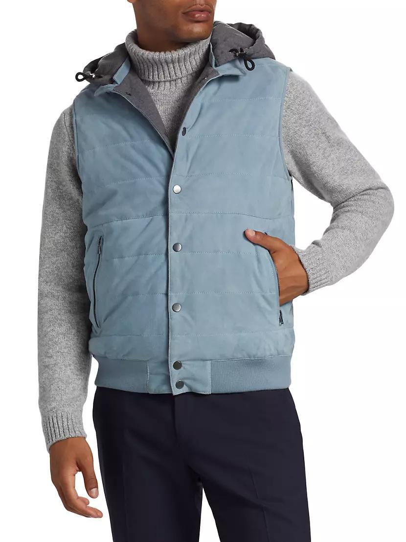 Suede Hooded Vest Product Image