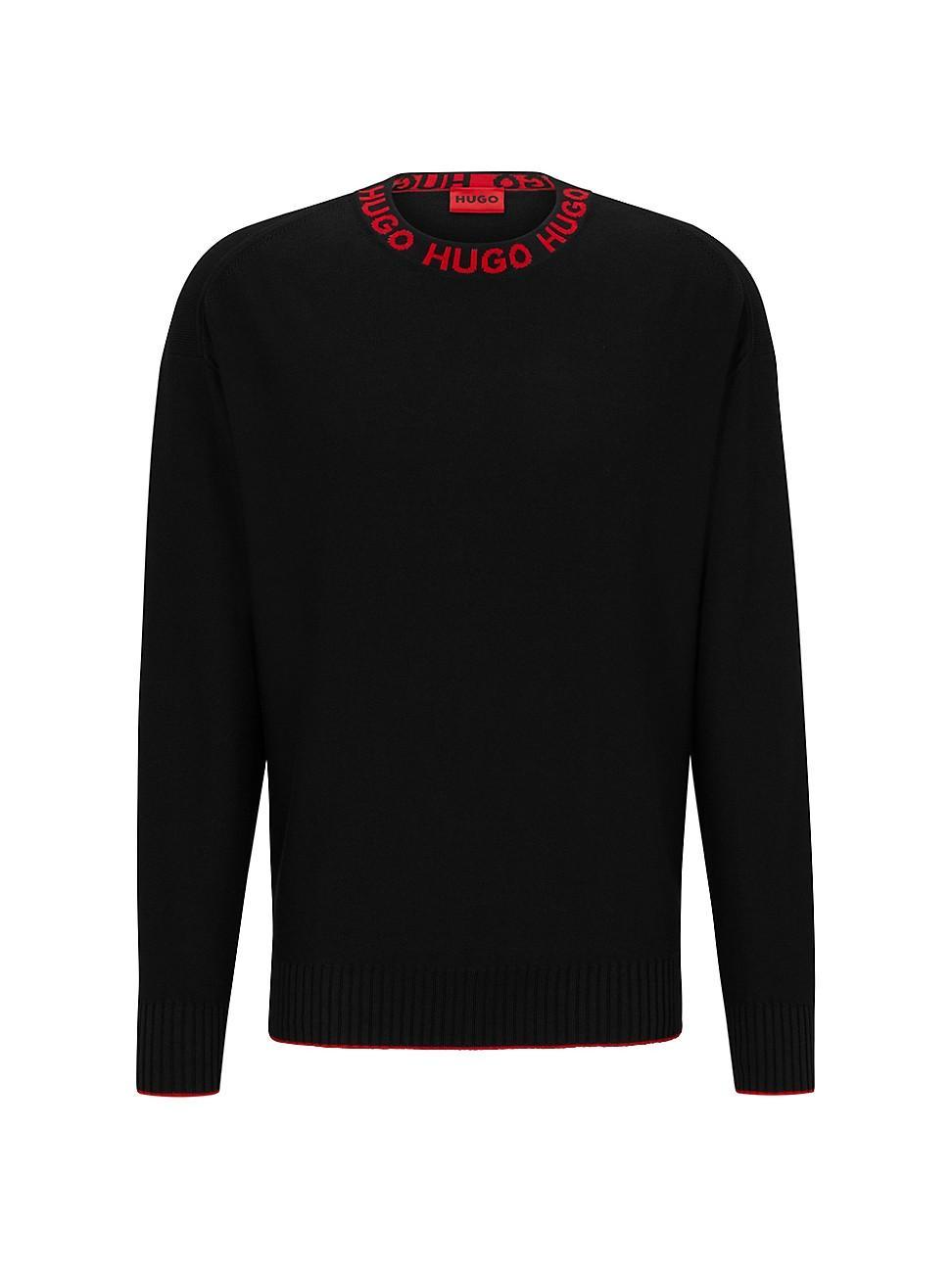 Mens Oversize-fit sweater in with logo collar Product Image