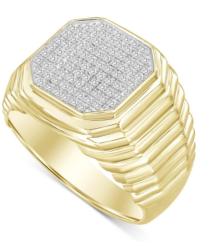 Mens Diamond Octagon Cluster Ring (1/4 ct. t.w.) in 10k Gold Product Image