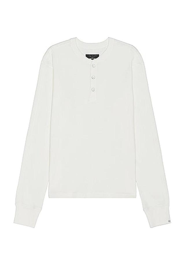 RAG & BONE Lightweight Waffle Henley In Ivory Product Image