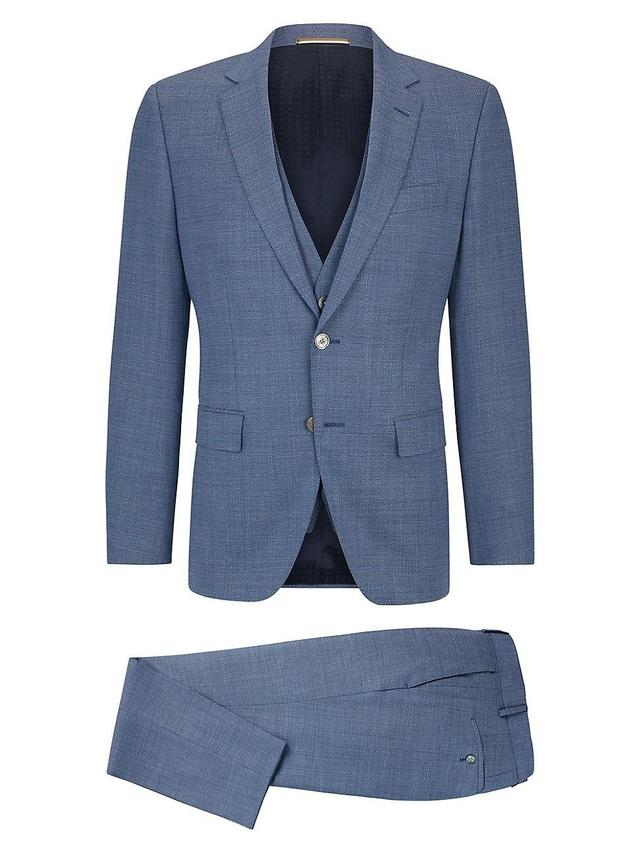 Mens Slim-Fit Suit in a Hopsack Weave Wool Blend Product Image