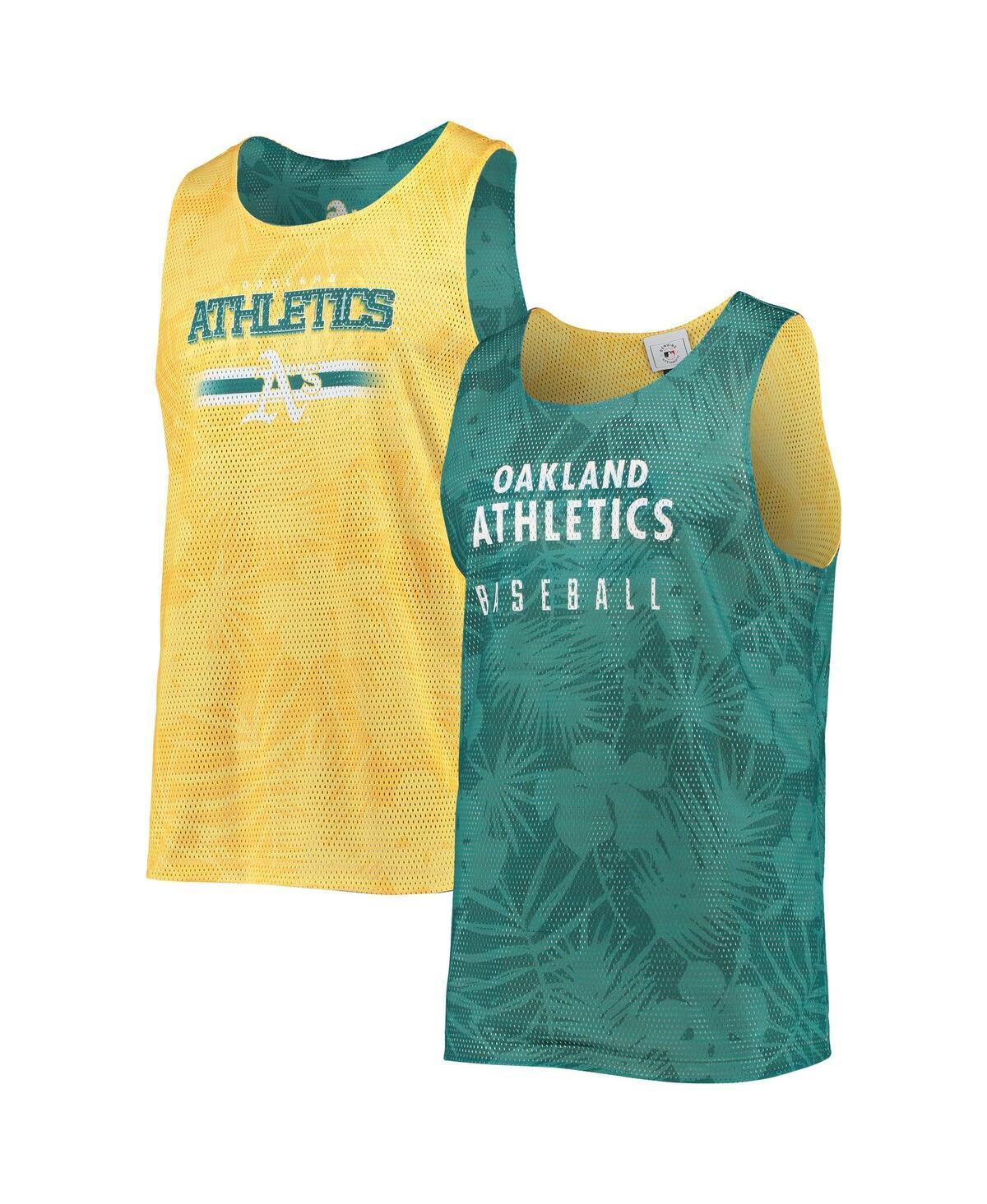 Mens FOCO Green/Gold Oakland Athletics Floral Reversible Mesh Tank Top Product Image