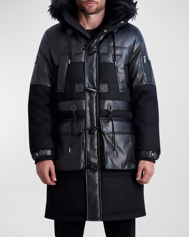 Mens Fabric-Blocked Down Parka Product Image