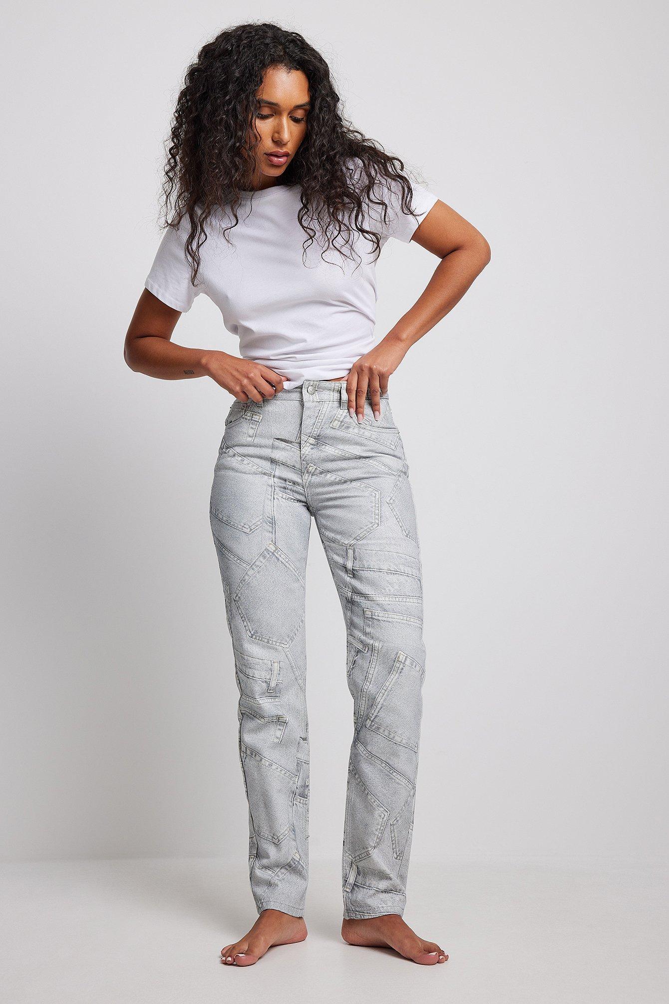 Mid Waist Slim Leg Denim Product Image