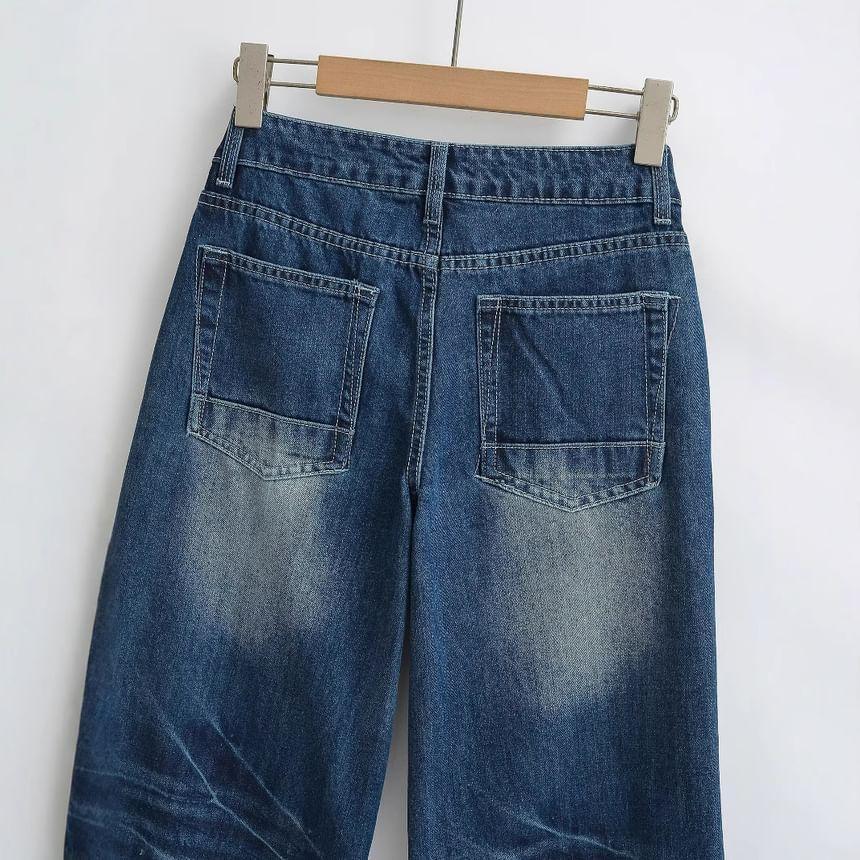 High Rise Washed Wide Leg Jeans Product Image