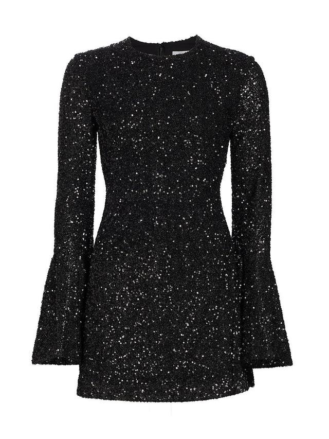 Womens Flared-Sleeves Sequin Minidress Product Image