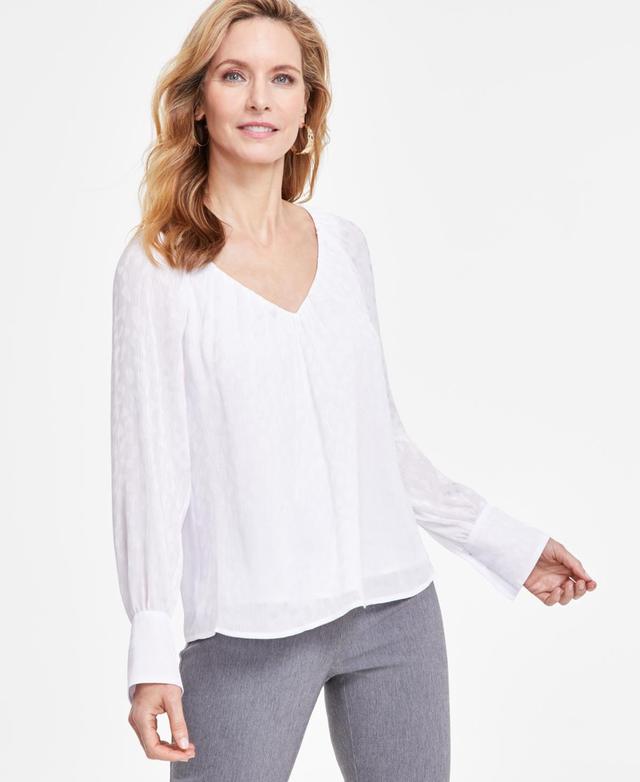 I.n.c. International Concepts Womens Pleated V-Neck Blouse, Created for Macys Product Image