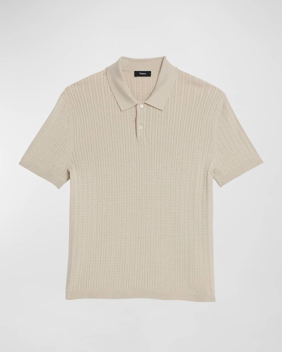 Men's Cable-Knit Polo Sweater product image