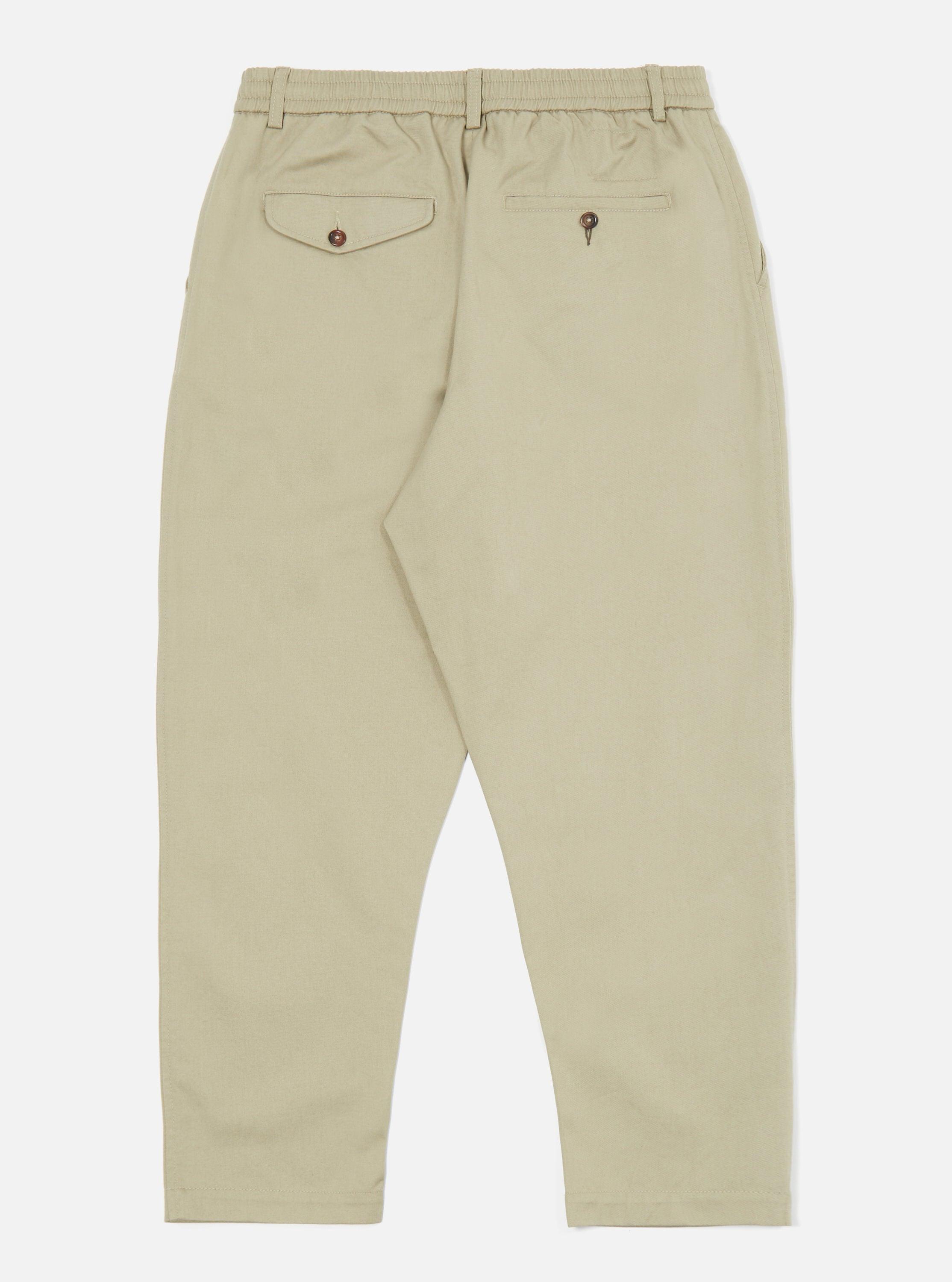 Universal Works Pleated Track Pant in Stone Twill Product Image