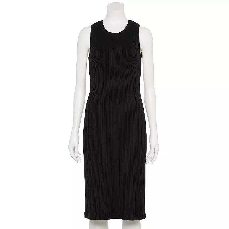 Womens Nine West Adaptive Ribbed Tank Dress Black Product Image