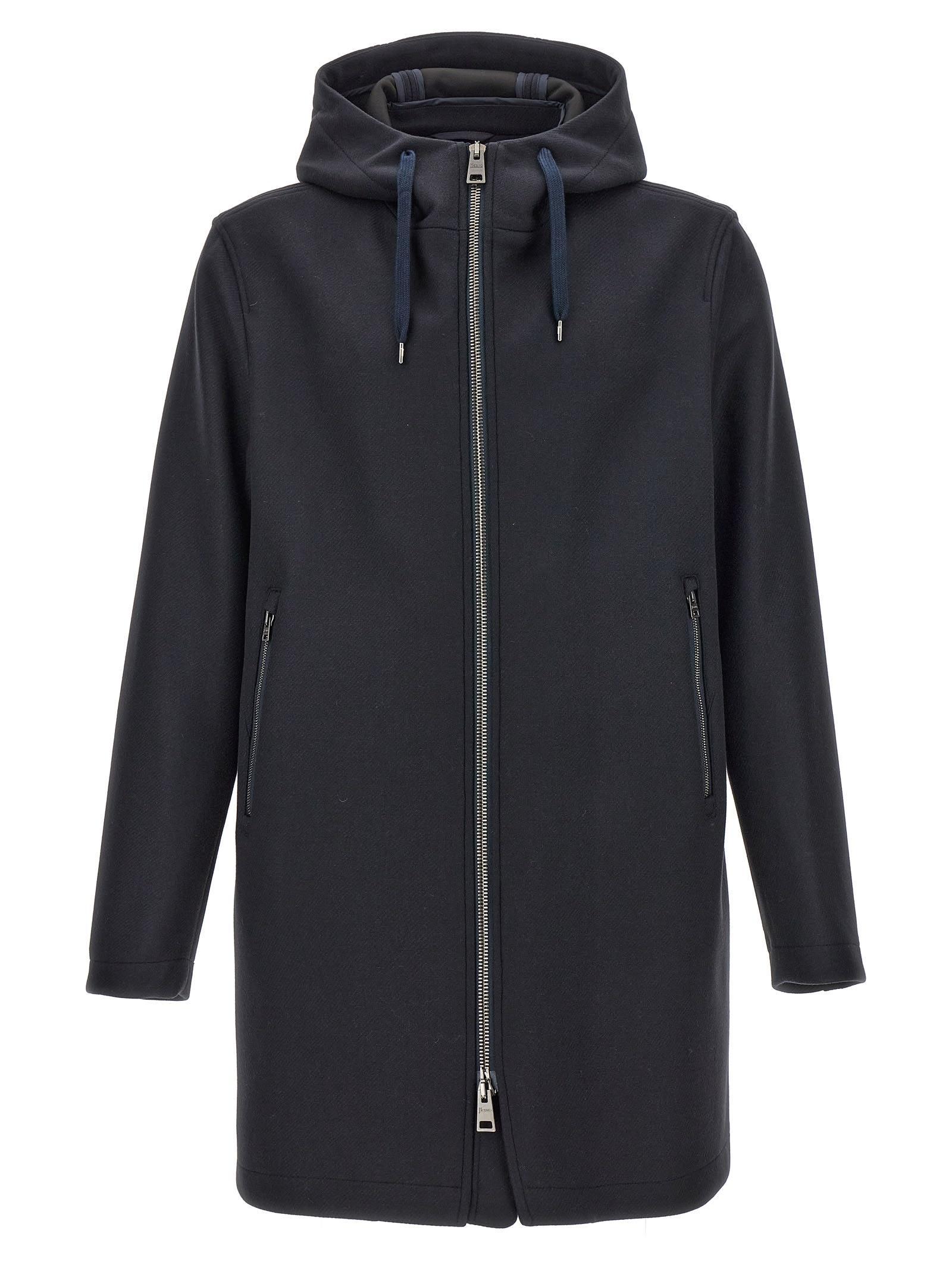 HERNO Virgin Wool Coat In Blue Product Image