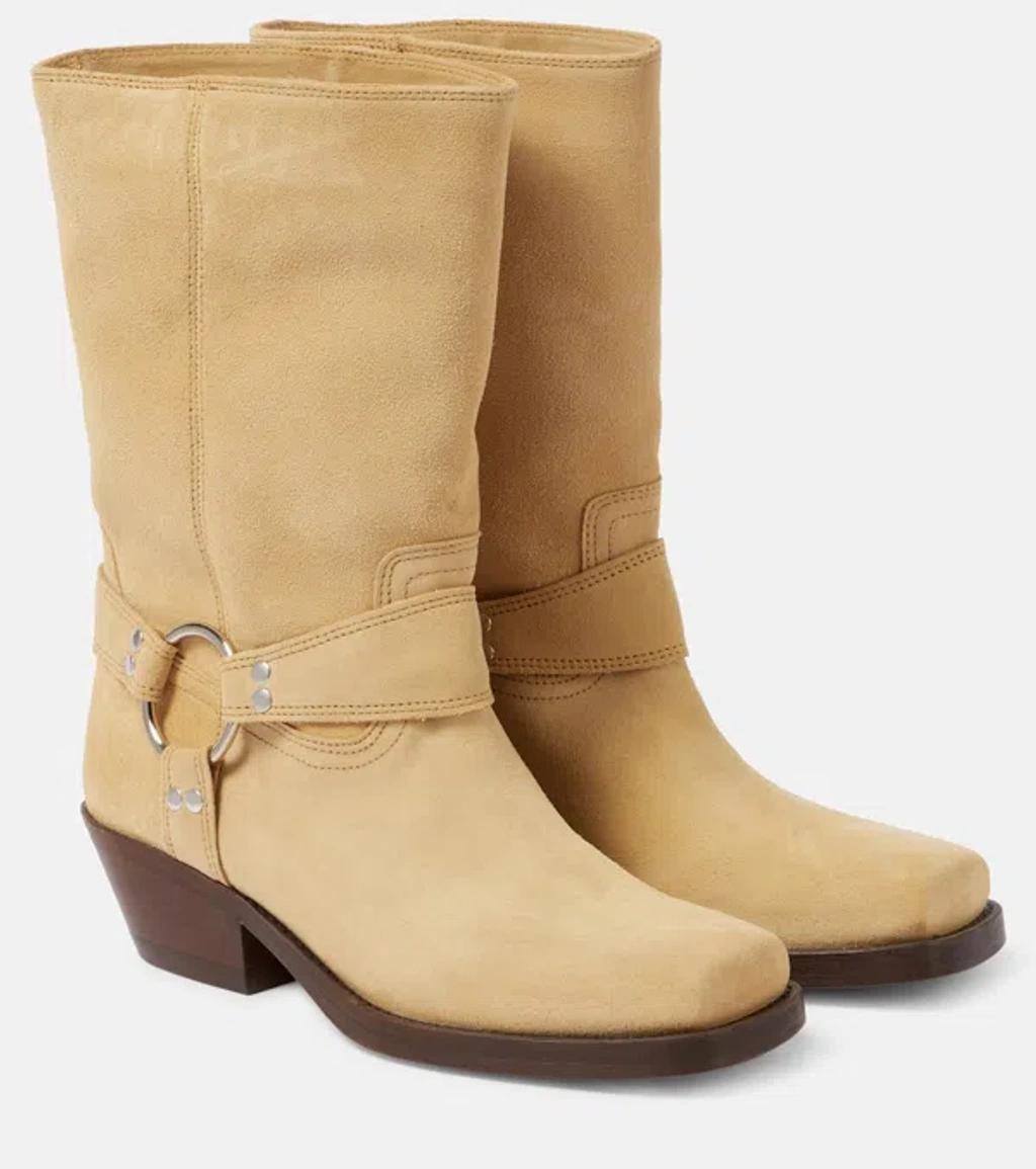 ISABEL MARANT Antya Suede Cowboy Boots In Beige product image