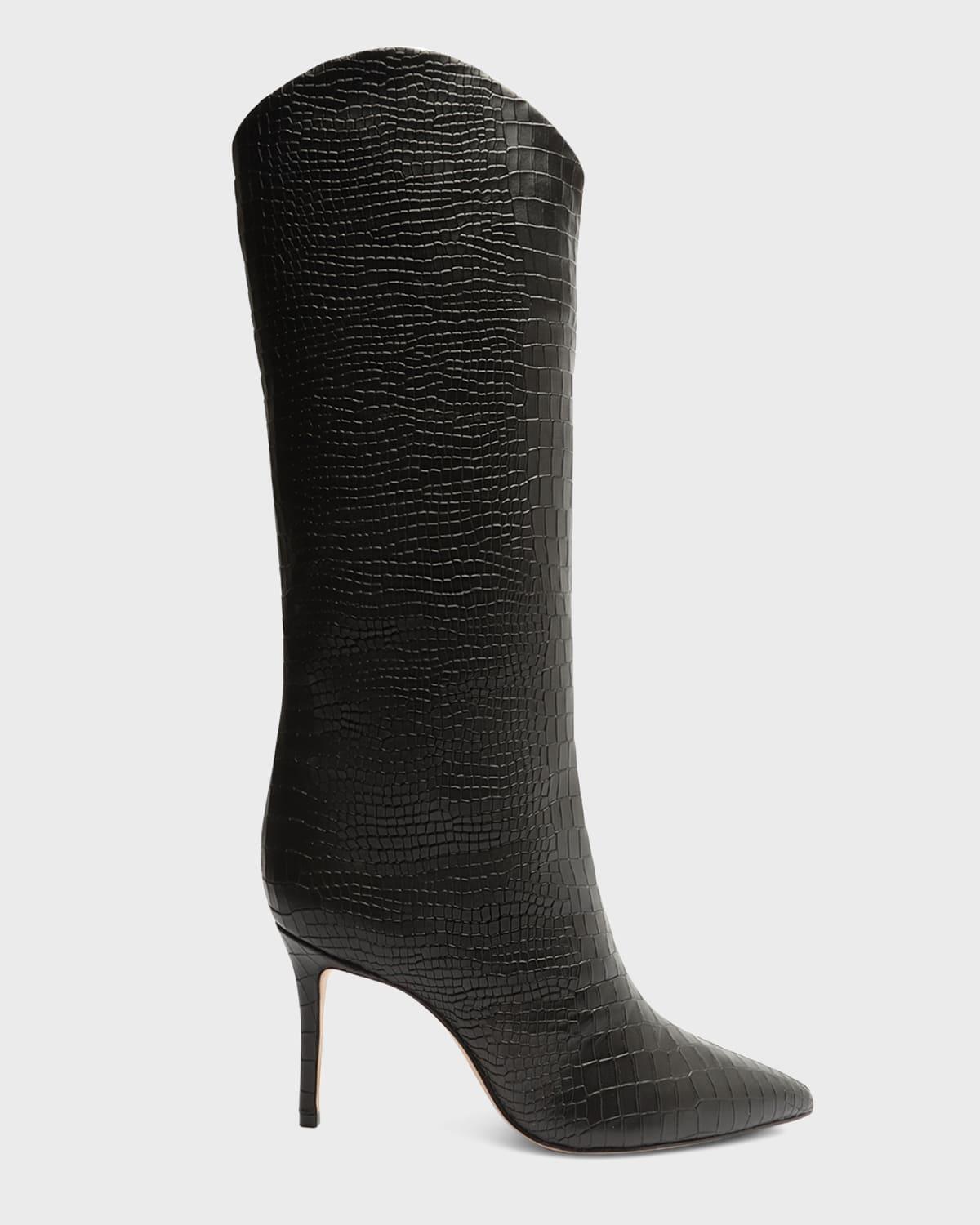 Womens Maryana Croc-Embossed Leather Knee-High Boots Product Image