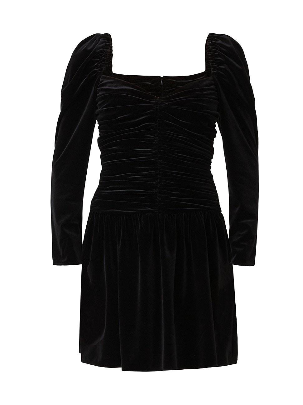 Womens Mari Ruched Velvet Minidress Product Image