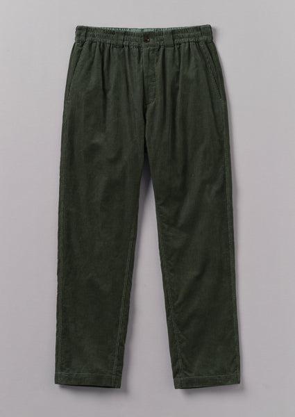 Soft Organic Cord Drawstring Pants | Dark Mineral Green Product Image