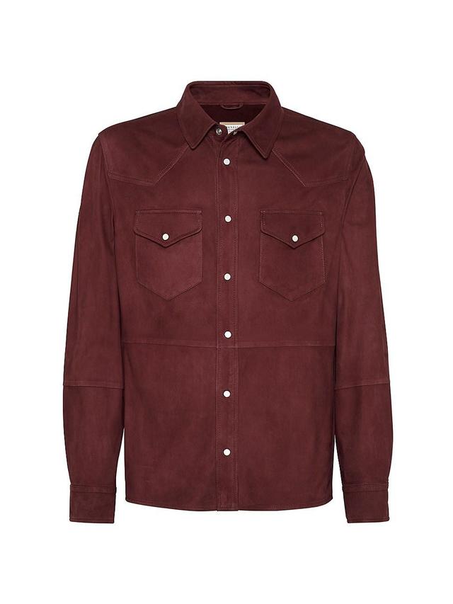 Mens Lightweight Suede Overshirt Product Image