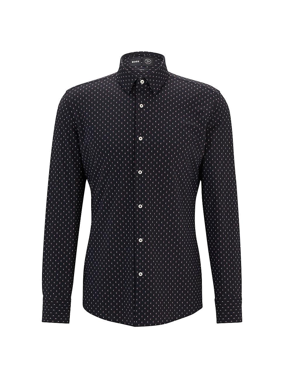 Mens Slim-Fit Shirt in Printed Performance-Stretch Material Product Image