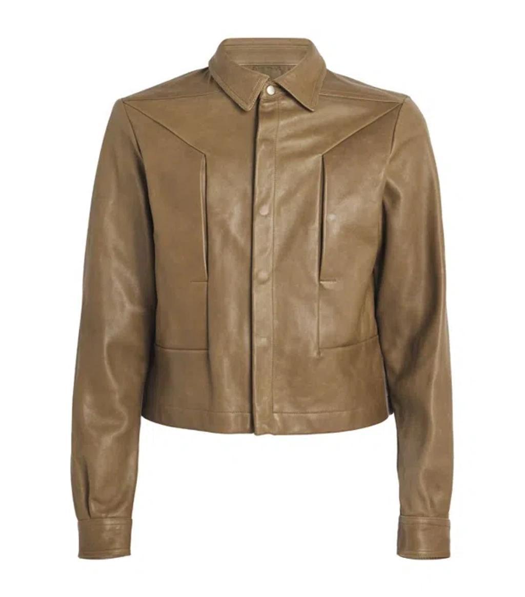 Leather Jacket In Brown Product Image