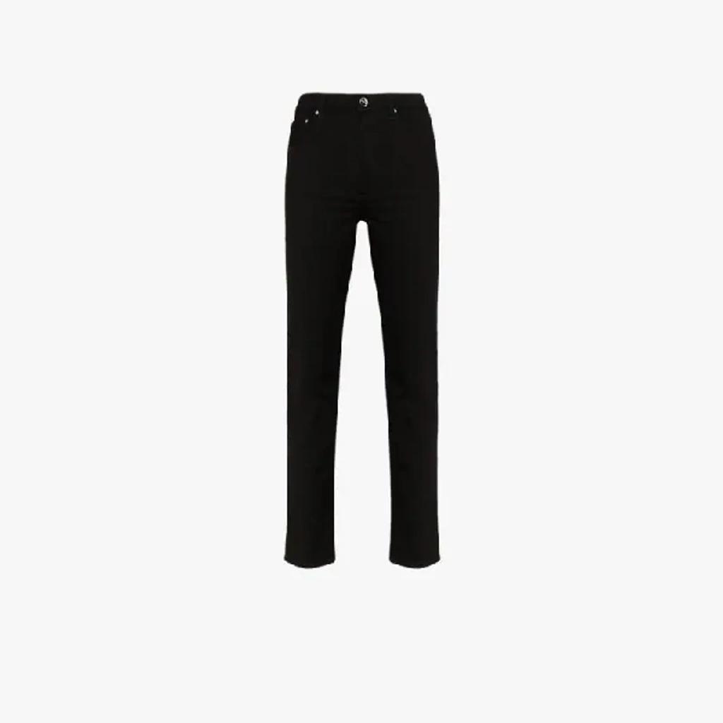 Classic Cut Cropped Straight-leg Jeans In Black Product Image