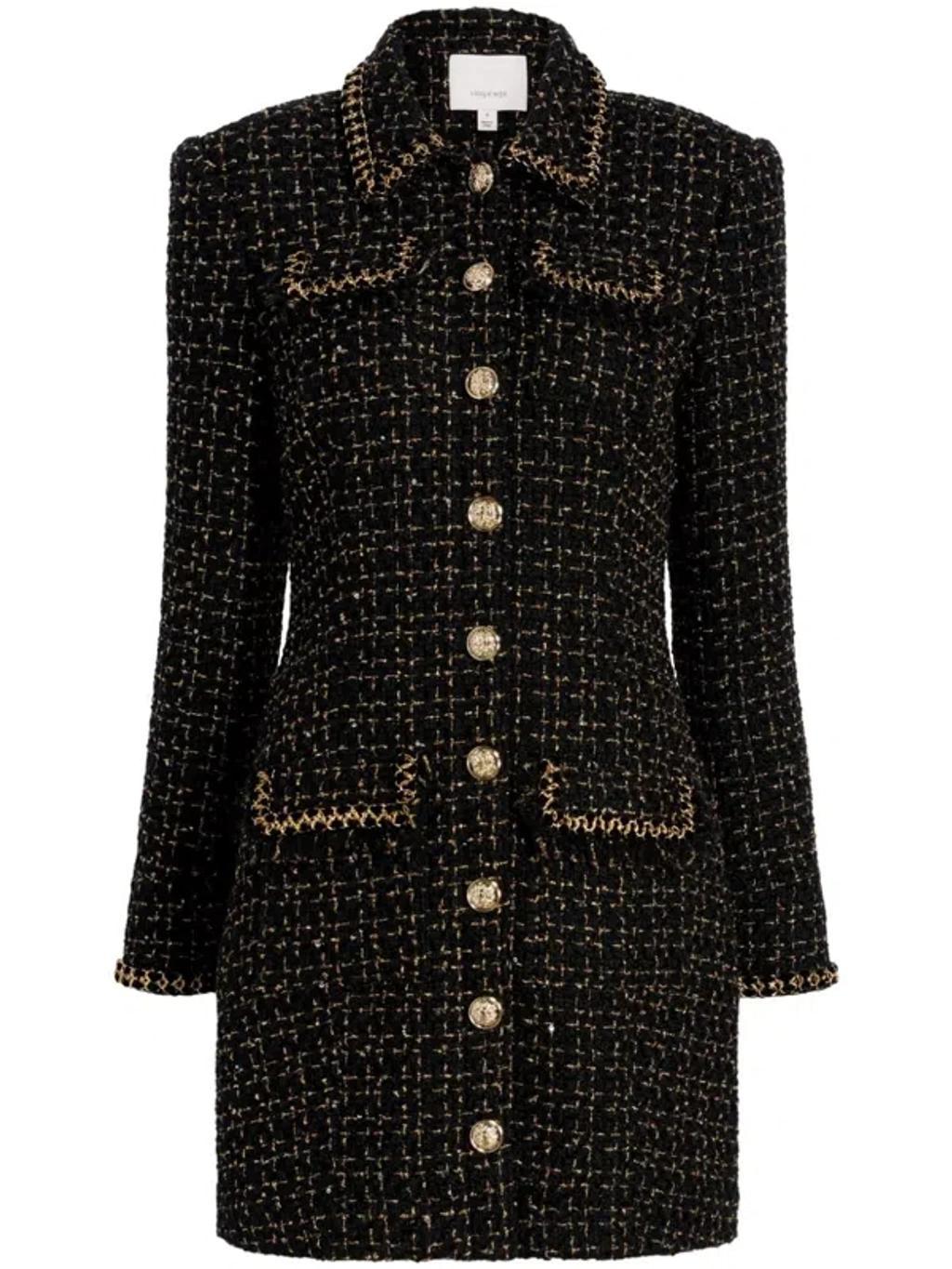 Sasha Tweed Blazer Mini Dress In Black   Product Image